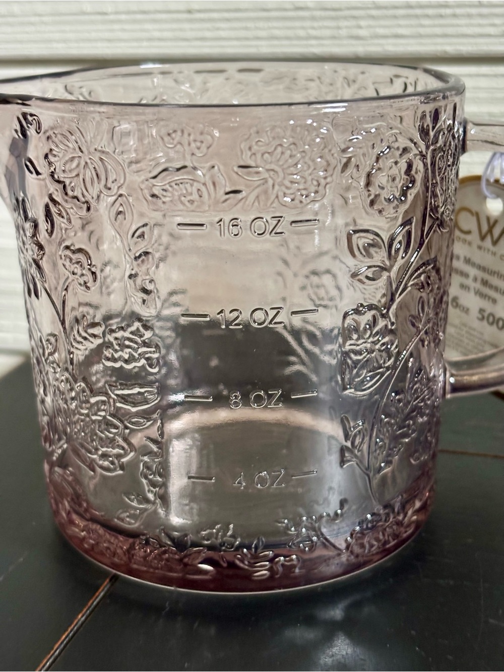CWC Cook With Color Brown Floral Glass Measuring Cup 16oz ~ 2 Cups NEW - Picture 5 of 8